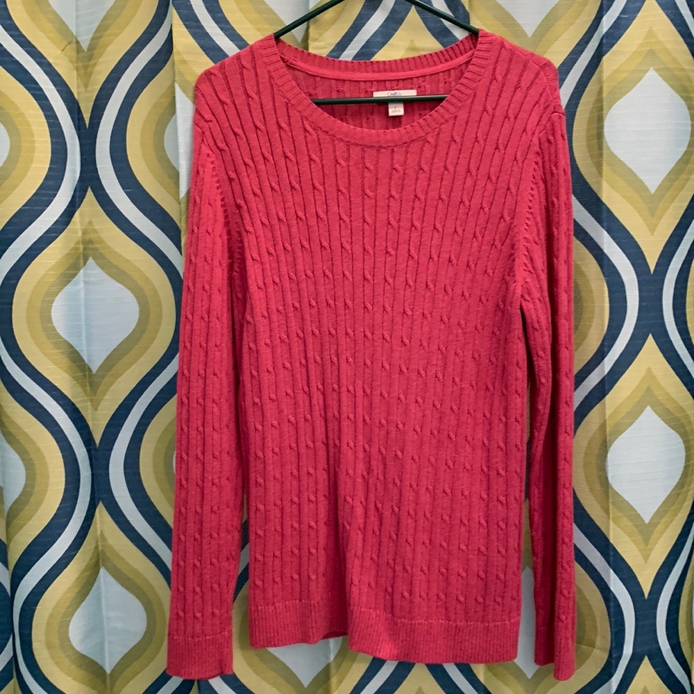 Croft & Barrow woman’s size Large mauve long sleeve sweater,